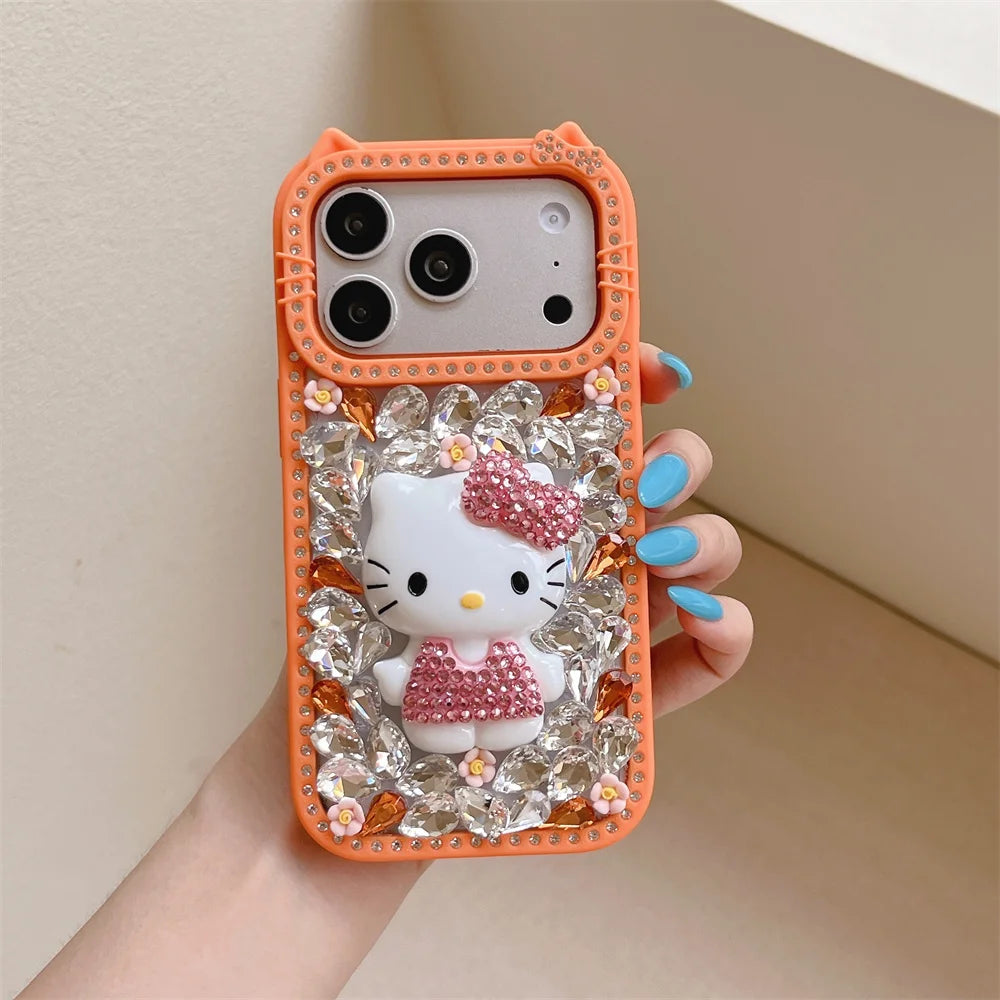 Luxury 3D Gem Hellokitty Phone Case with Chain
