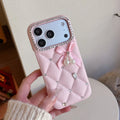 Luxury Quilted Pearl Bow Phone Case