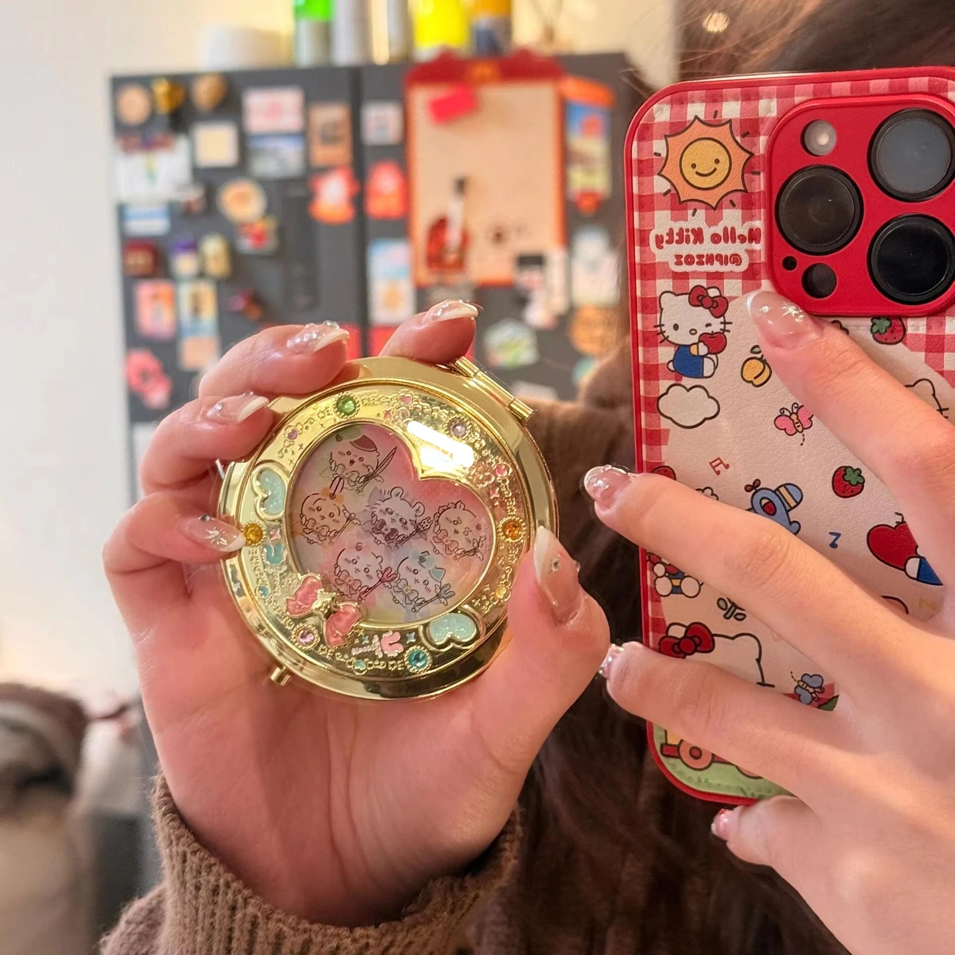 Magic Girl Heart Shaped Compact Mirror