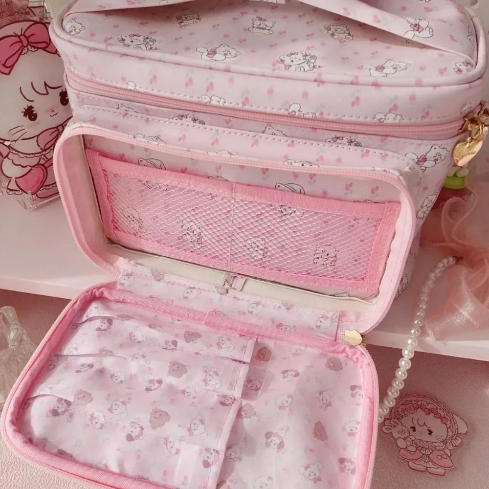 Large Kawaii Leather Makeup Bag