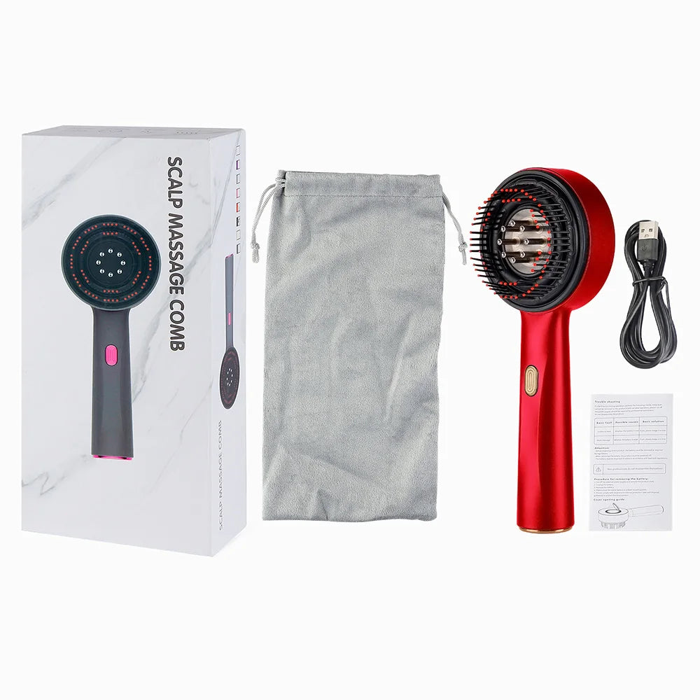 Red Light Electric Vibration Massage Comb
