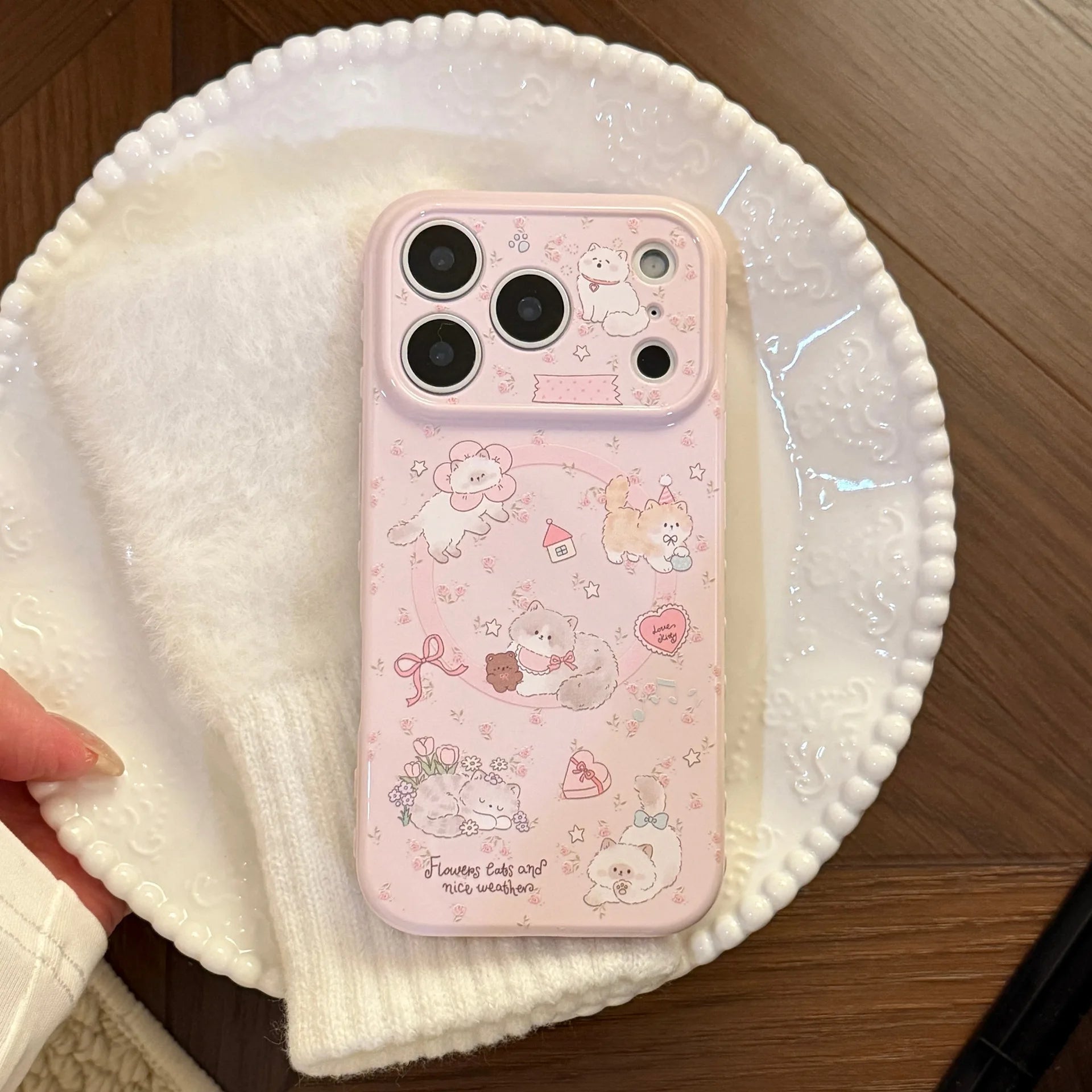 Cartoon Kitten Heart Magnetic Phone Case