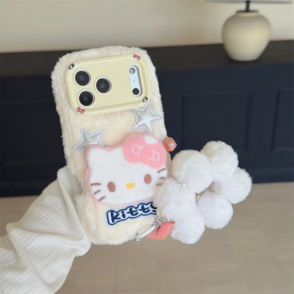Hello Kitty Plush Phone Case & Wrist Chain