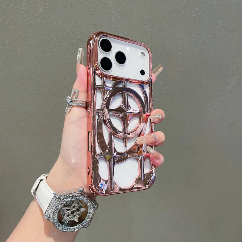 Bullseye Target Solid Color Plating Hollow Phone Case