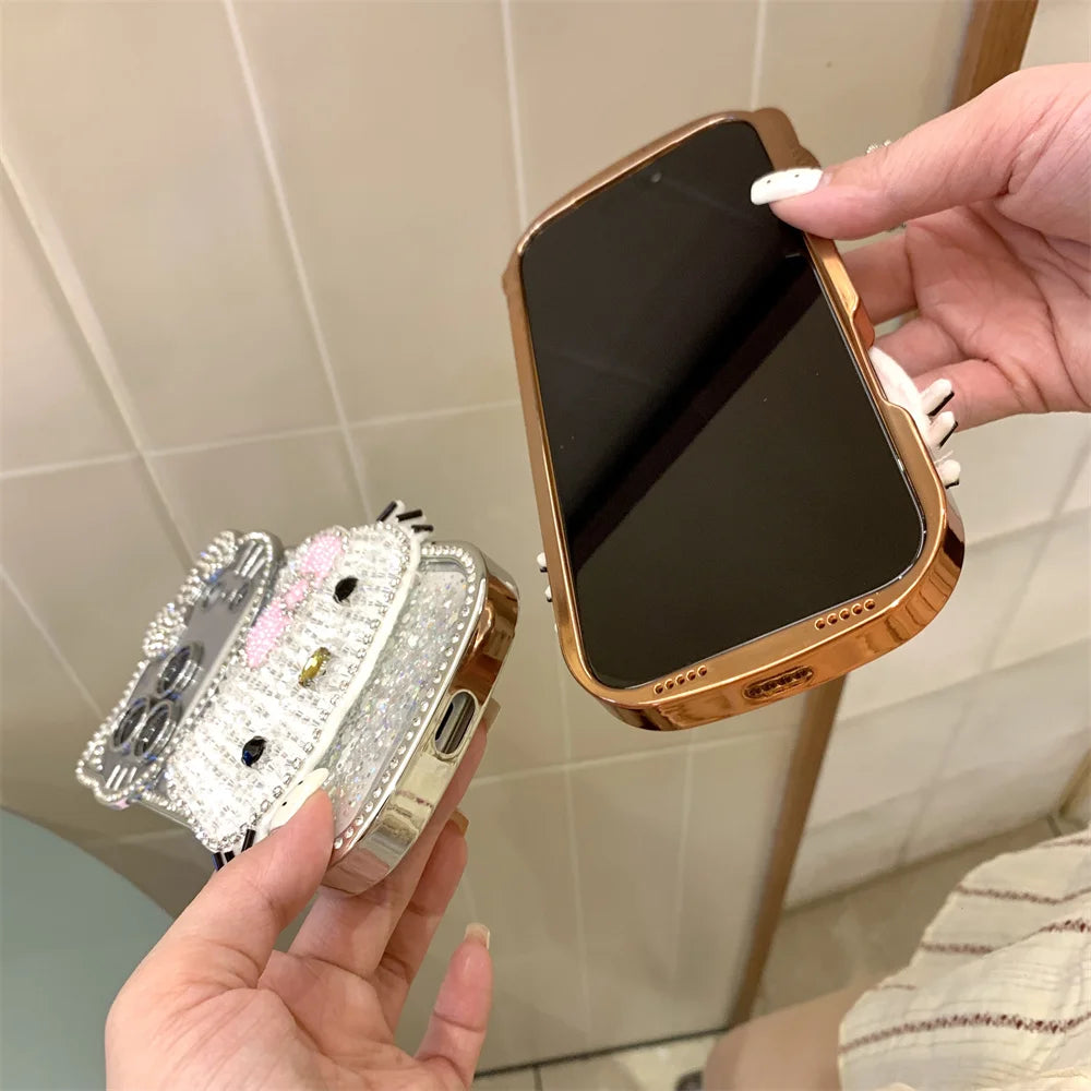 Hello Kitty Luxury 3D Diamond, Glitter, & Embroidered Phone Case