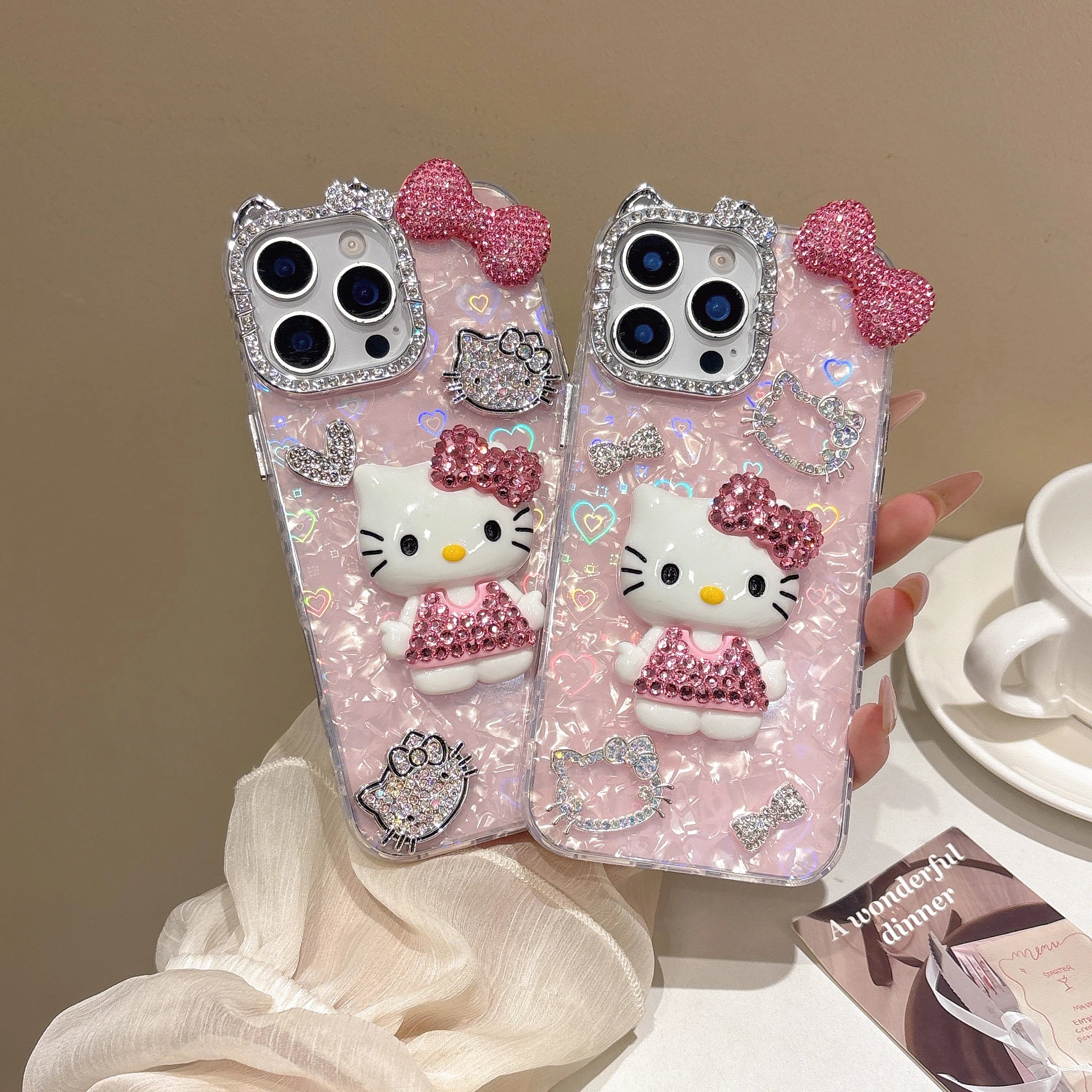 Luxury Cute Pink Diamond Hello Kitty Phone Case