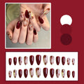 24pcs Amber Rose Floral Design Press on Nails