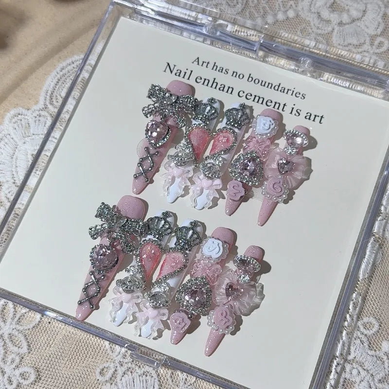 Y2K Girly Harajuku Long Coffin Stiletto Press on Nails