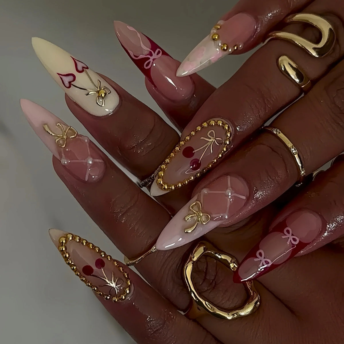 24Pcs Floral Press on Nails