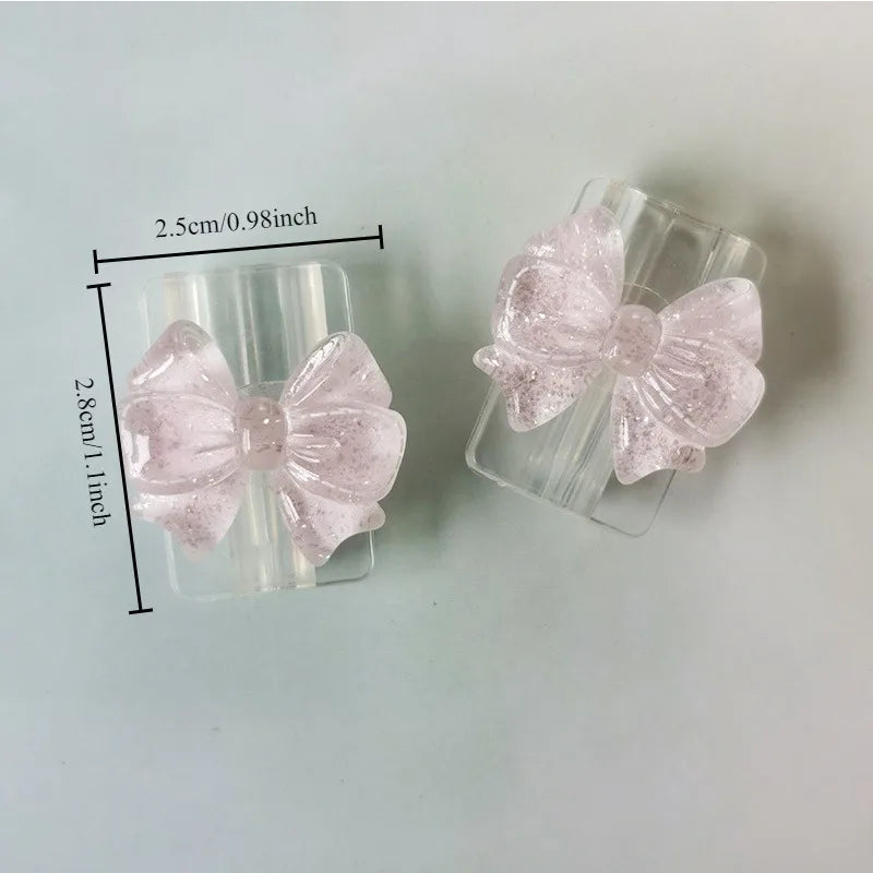 2Pcs Pink Bow Silicone Charger Cable Protector