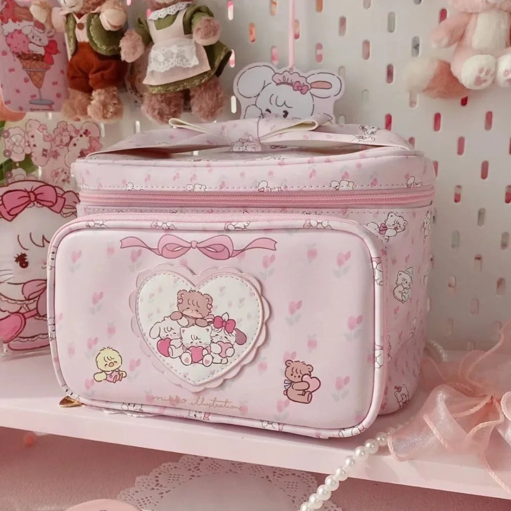 Large Kawaii Leather Makeup Bag