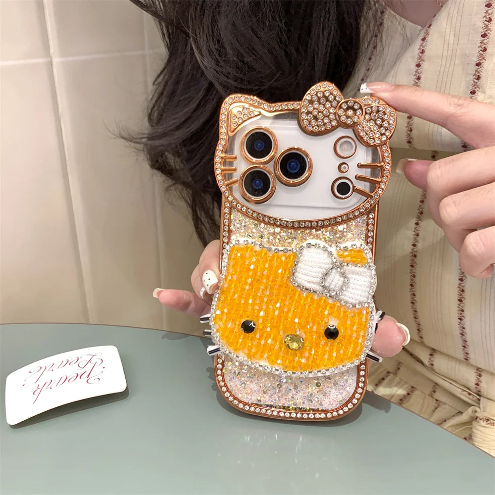 Hello Kitty Luxury 3D Diamond, Glitter, & Embroidered Phone Case