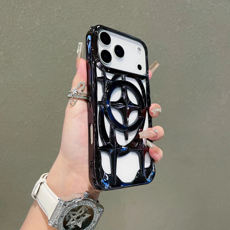 Bullseye Target Solid Color Plating Hollow Phone Case