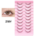 DINGSEN 10 Pair Clear Band Manga Style False Eyelashes