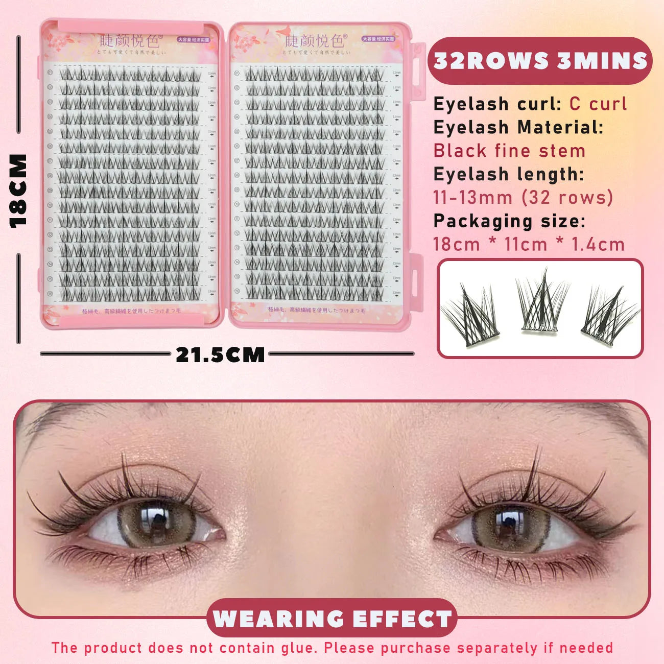 Professional Natural False Eyelashes | Individual Cluster Lashes