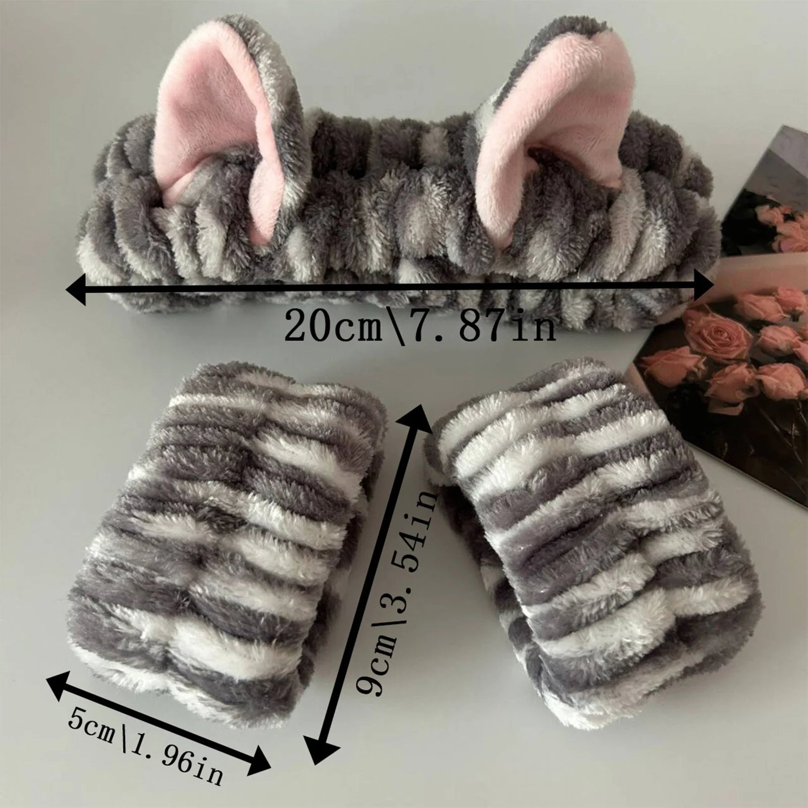 Plush Headband and Wrist Strap Set