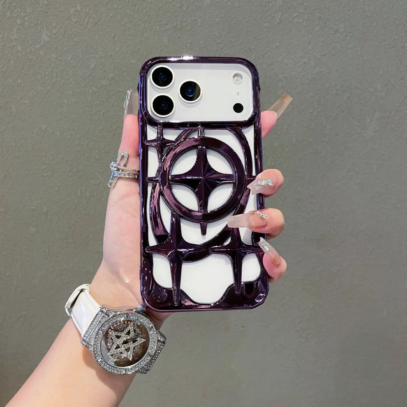 Bullseye Target Solid Color Plating Hollow Phone Case