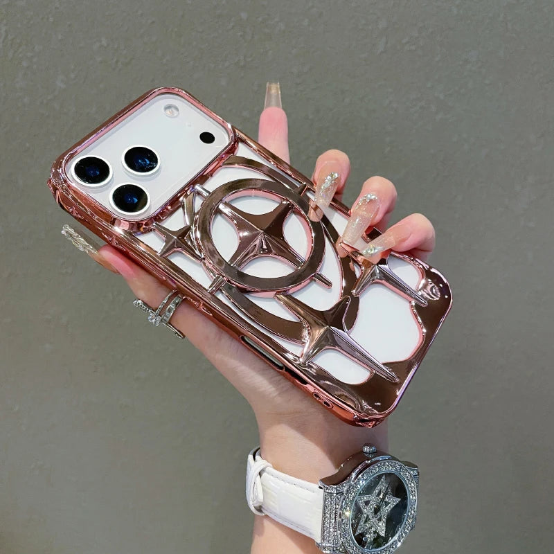 Bullseye Target Solid Color Plating Hollow Phone Case