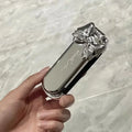 New Sliver Bow Folding Combs with Mirror Air Cushion Comb Diamond Bling Rhinestone Hair Brush Makeup Tool Cosmetic Travel Pocket