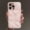 Luxury Heart Embroidered Leather Phone Case