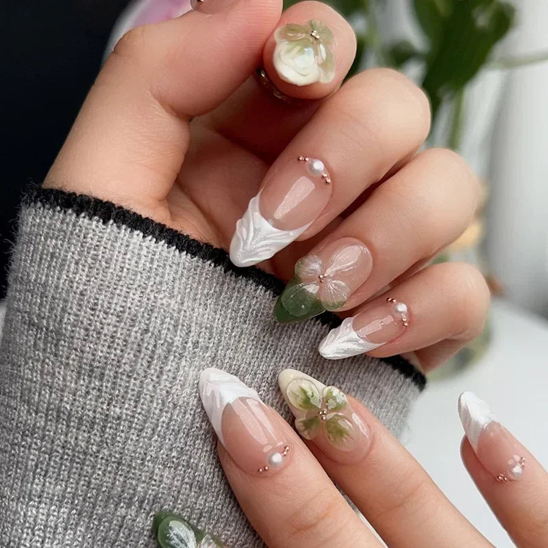 24Pcs Floral Press on Nails