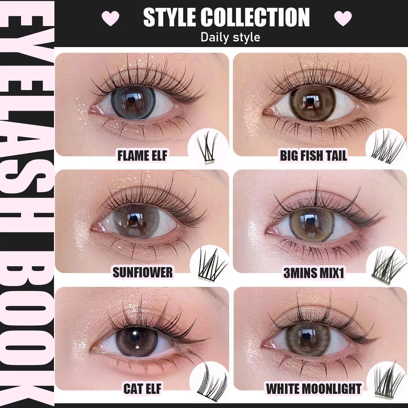Professional Natural False Eyelashes | Individual Cluster Lashes