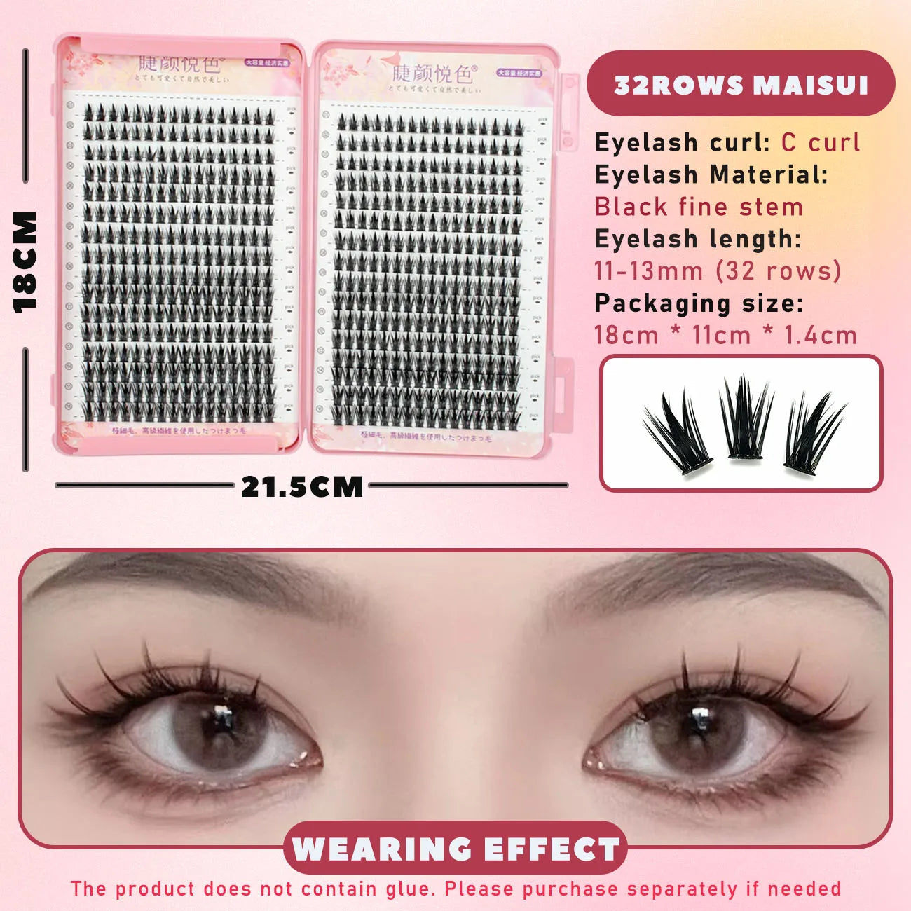 Professional Natural False Eyelashes | Individual Cluster Lashes