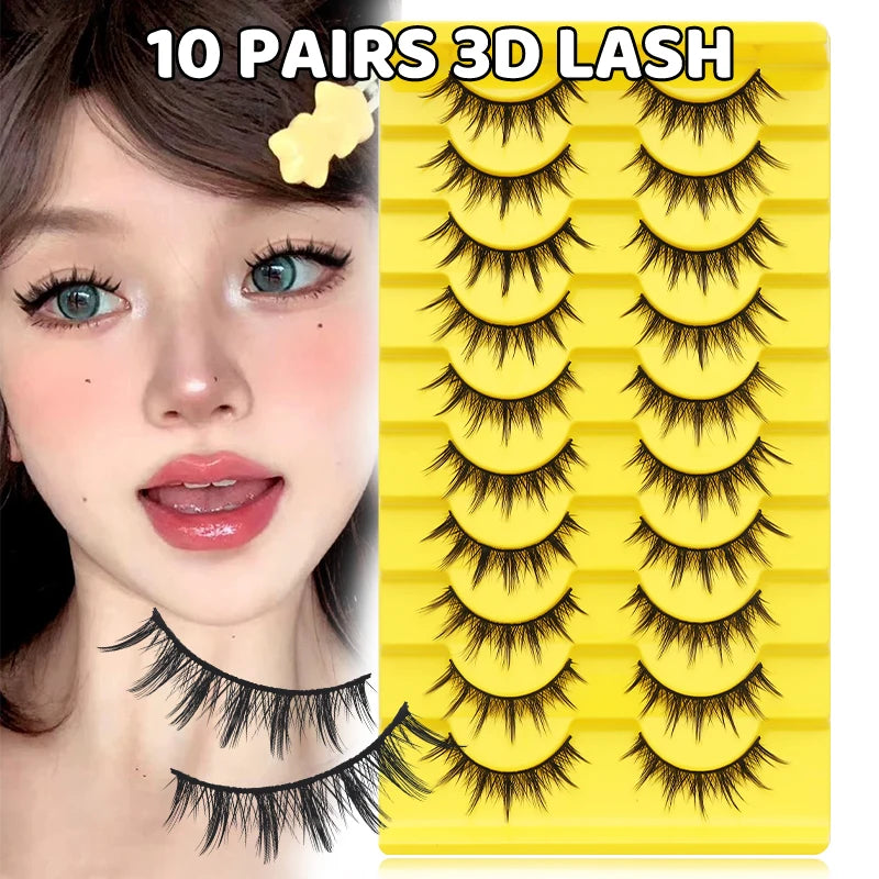 DINGSEN 10 Pairs Anime Eyelashes
