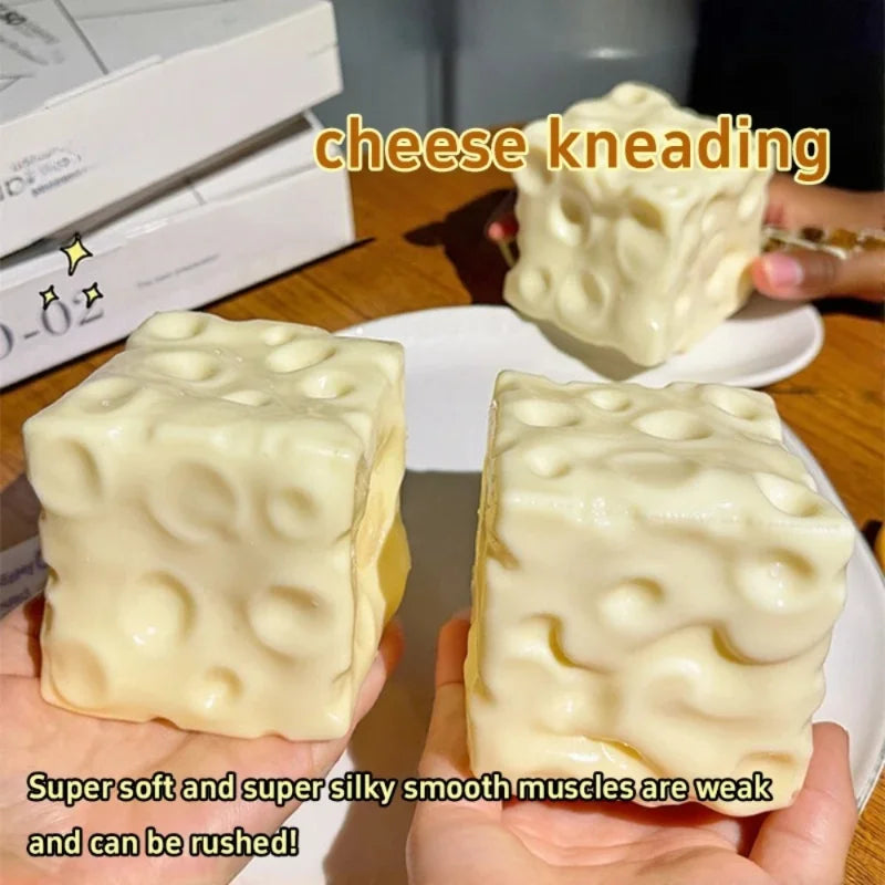 Taba Squishy Cheese Cube Stress Ball Shapeable Squeeze Ball Non Rebound Sensory Fidget Toys for Kids and Adults Relaxing Gifts