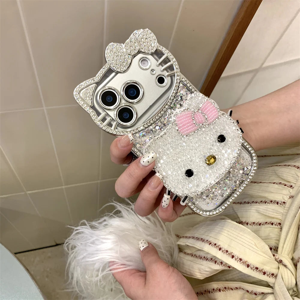 Hello Kitty Luxury 3D Diamond, Glitter, & Embroidered Phone Case