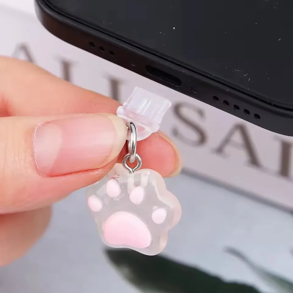 Cute Cartoon Cat Paw Dust Plug Pendant