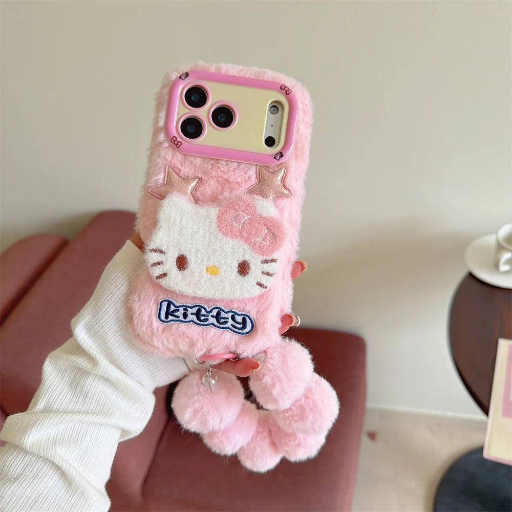 Hello Kitty Plush Phone Case & Wrist Chain