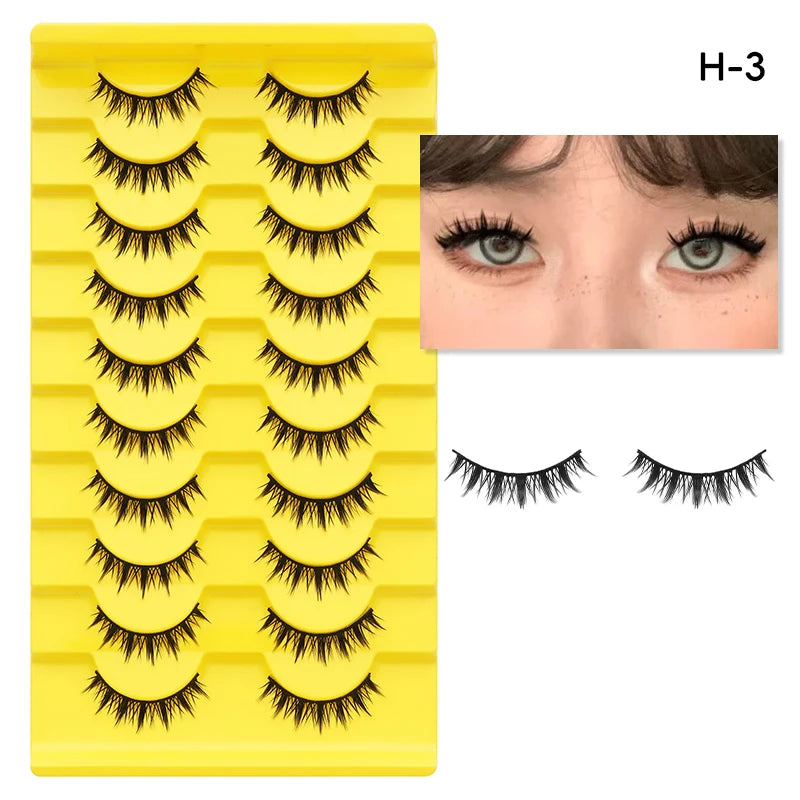DINGSEN 10 Pairs Anime Eyelashes
