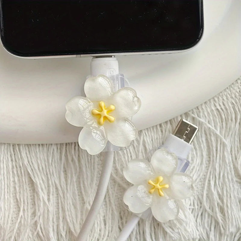 2pcs Cherry Blossom Flower Cable Protector
