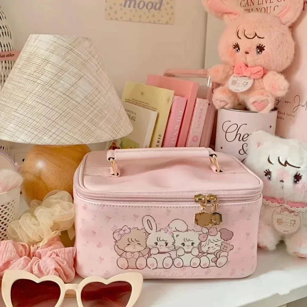 Large Kawaii Leather Makeup Bag