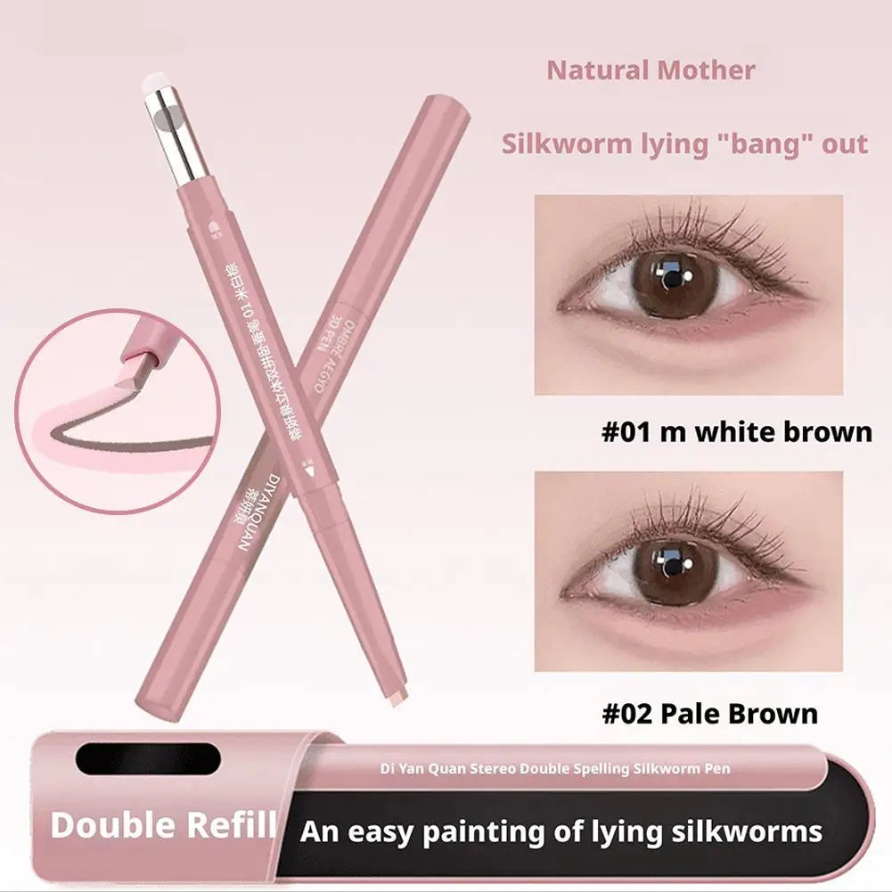 2 In 1 Double Ended Two-tone Silkworm Aegyosal Pen
