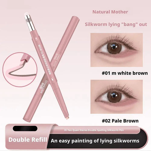 2 In 1 Double Ended Two-tone Silkworm Aegyosal Pen
