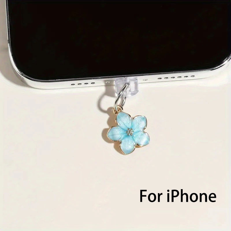 1pcs Cherry Blossom Flower Phone Hanging Dust Plug