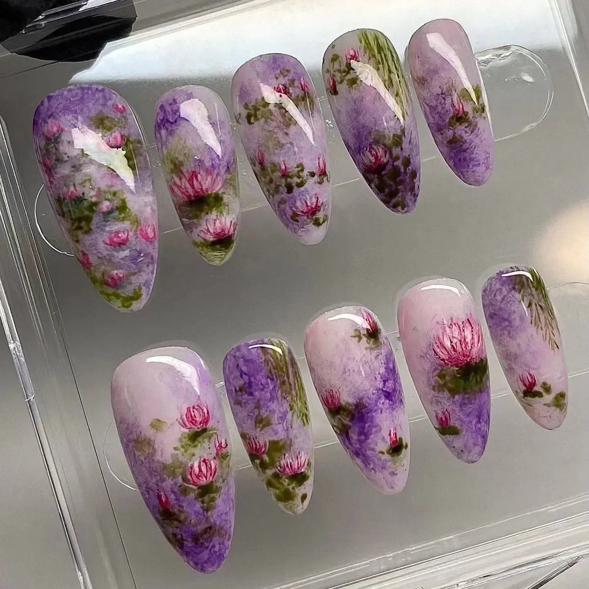 24Pcs Floral Press on Nails