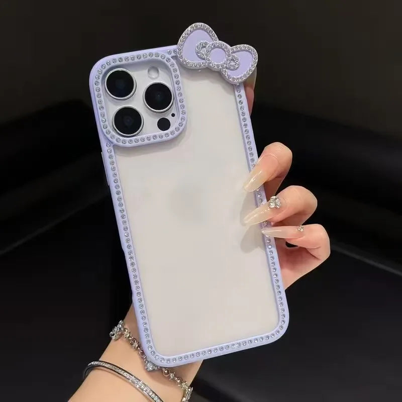 Luxury Hello Kitty Bow Transparent Phone Case