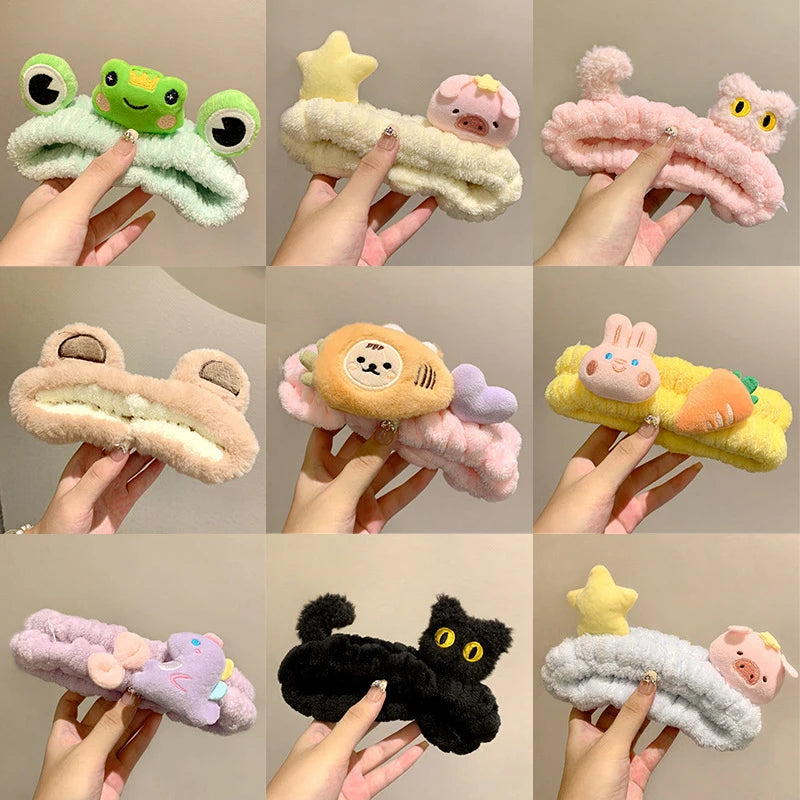 Cute Cartoon Elastic Head Bands Fashion Makeup Wash Face Hairbands Soft Traceless Facial Headwear Kawaii Hair Accessories