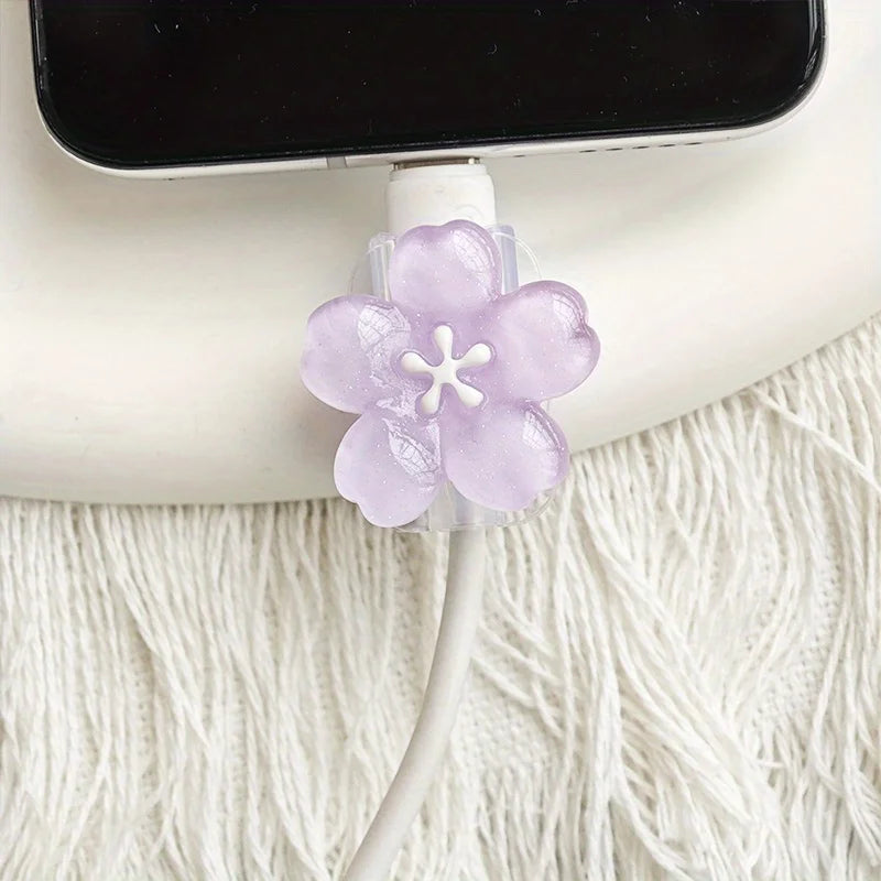 2pcs Cherry Blossom Flower Cable Protector