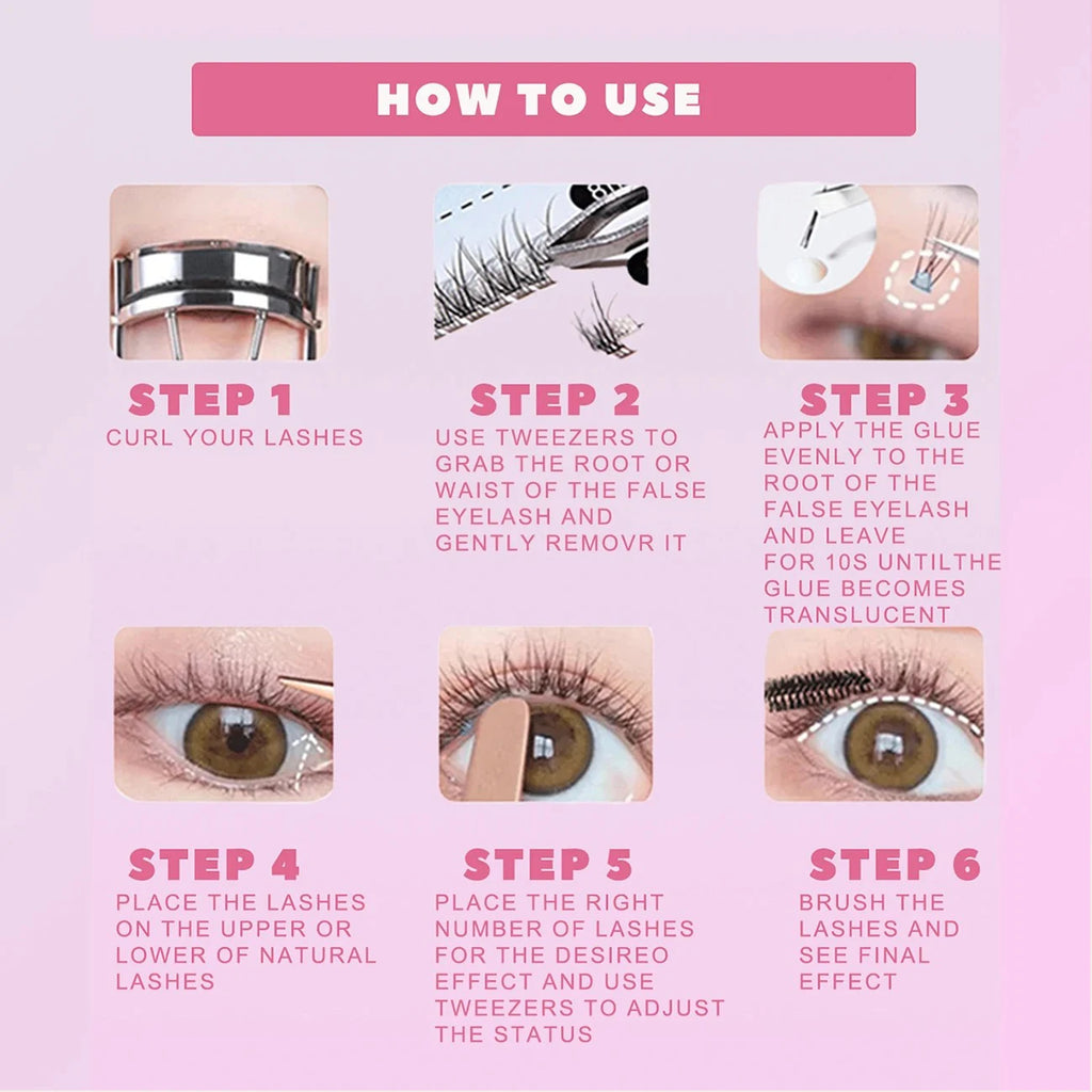 Professional Natural False Eyelashes | Individual Cluster Lashes