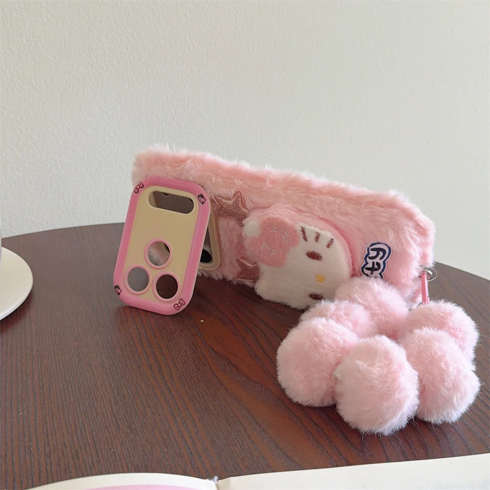Hello Kitty Plush Phone Case & Wrist Chain
