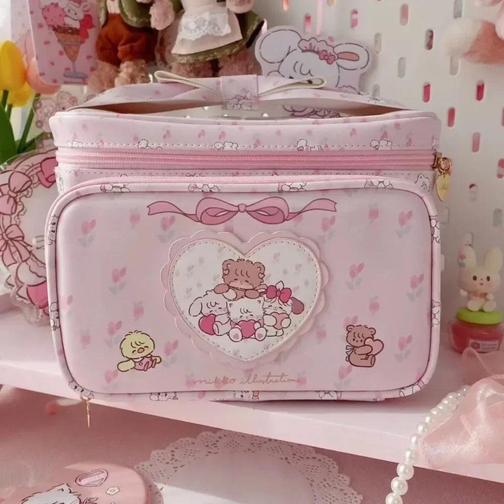 Large Kawaii Leather Makeup Bag