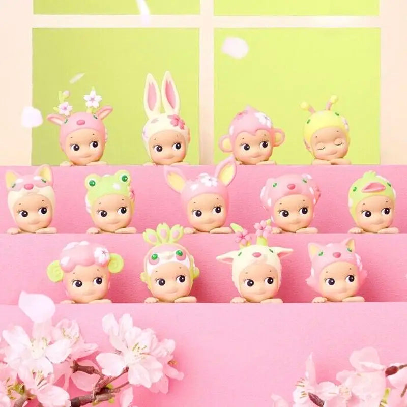 Sonny Angel Hippers Decorative Mini Figures Cherry Blossom Series Blind Box Cute Phone Collectible Toy Gift For Toy Collectors