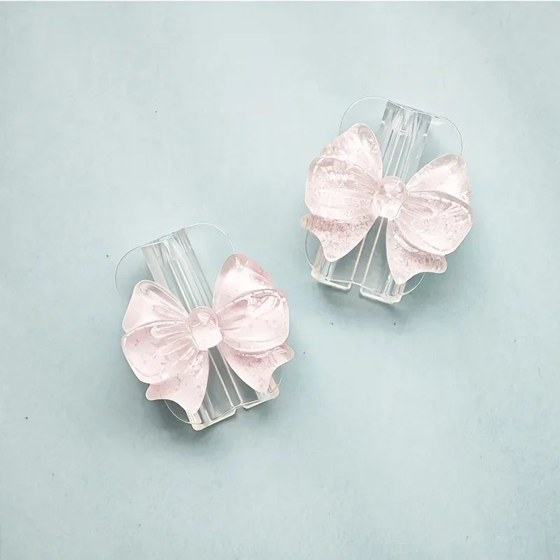 2Pcs Pink Bow Silicone Charger Cable Protector