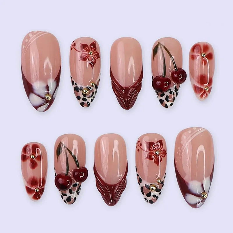 24Pcs Floral Press on Nails