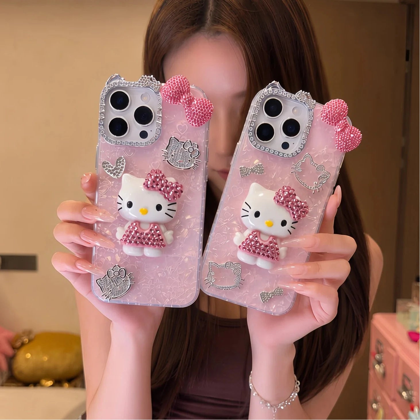 Luxury Cute Pink Diamond Hello Kitty Phone Case