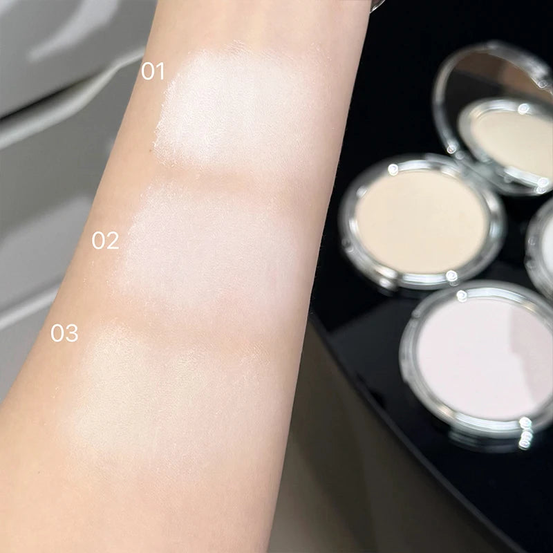 NICEKEY Pink Ballet Face Pressed Powder Soft Mist Setting Powder Three-color Matte Face Makeup Lasting Oil Control Foundation